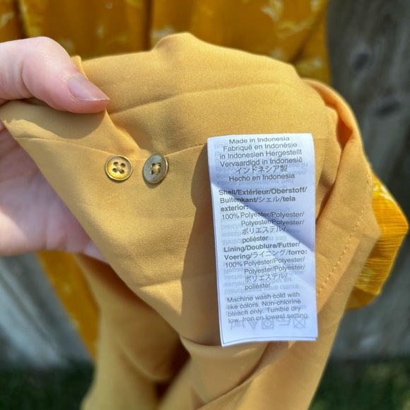 Madewell Ruffle Sleeve Button Front Dress Tonal Brown Size 6 - Picture 9 of 13